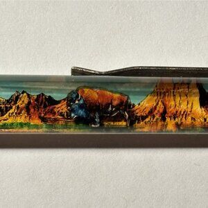 Badlands National Park Floaty Pen Buffalo Moves Souvenir Novelty Collectible Vtg